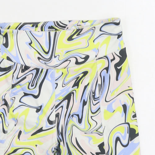 Lefties Womens Multicoloured Tie Dye Polyester Cropped Leggings Size M - Swirls