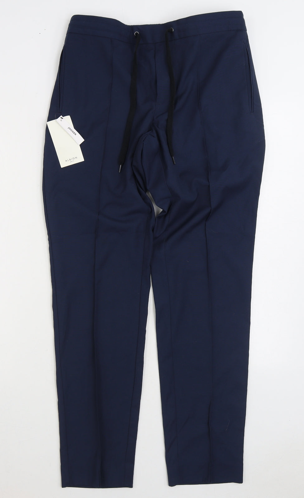 Albion Mens Blue Polyester Jogger Trousers Size 32 in L31 in Regular Drawstring