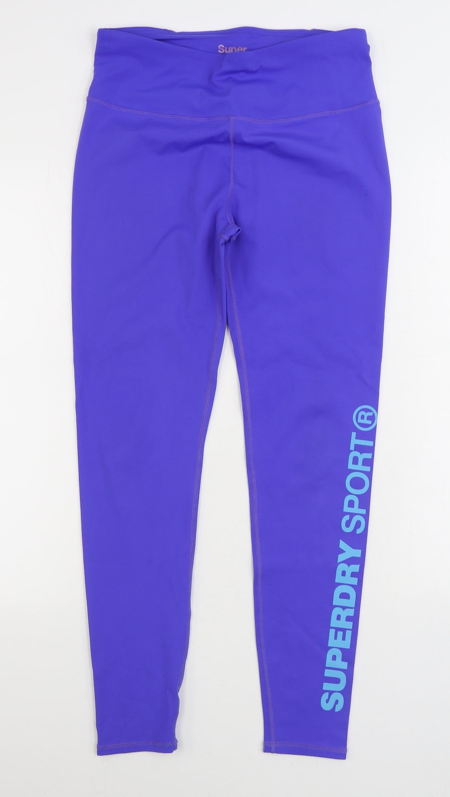 Superdry Womens Blue Polyester Jogger Leggings Size 14 L28 in