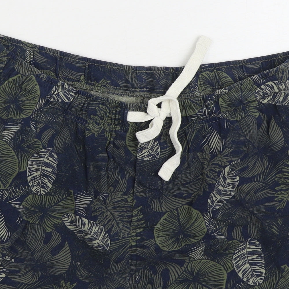Marks and Spencer Mens Multicoloured Floral Cotton Sweat Shorts Size XL Regular Drawstring