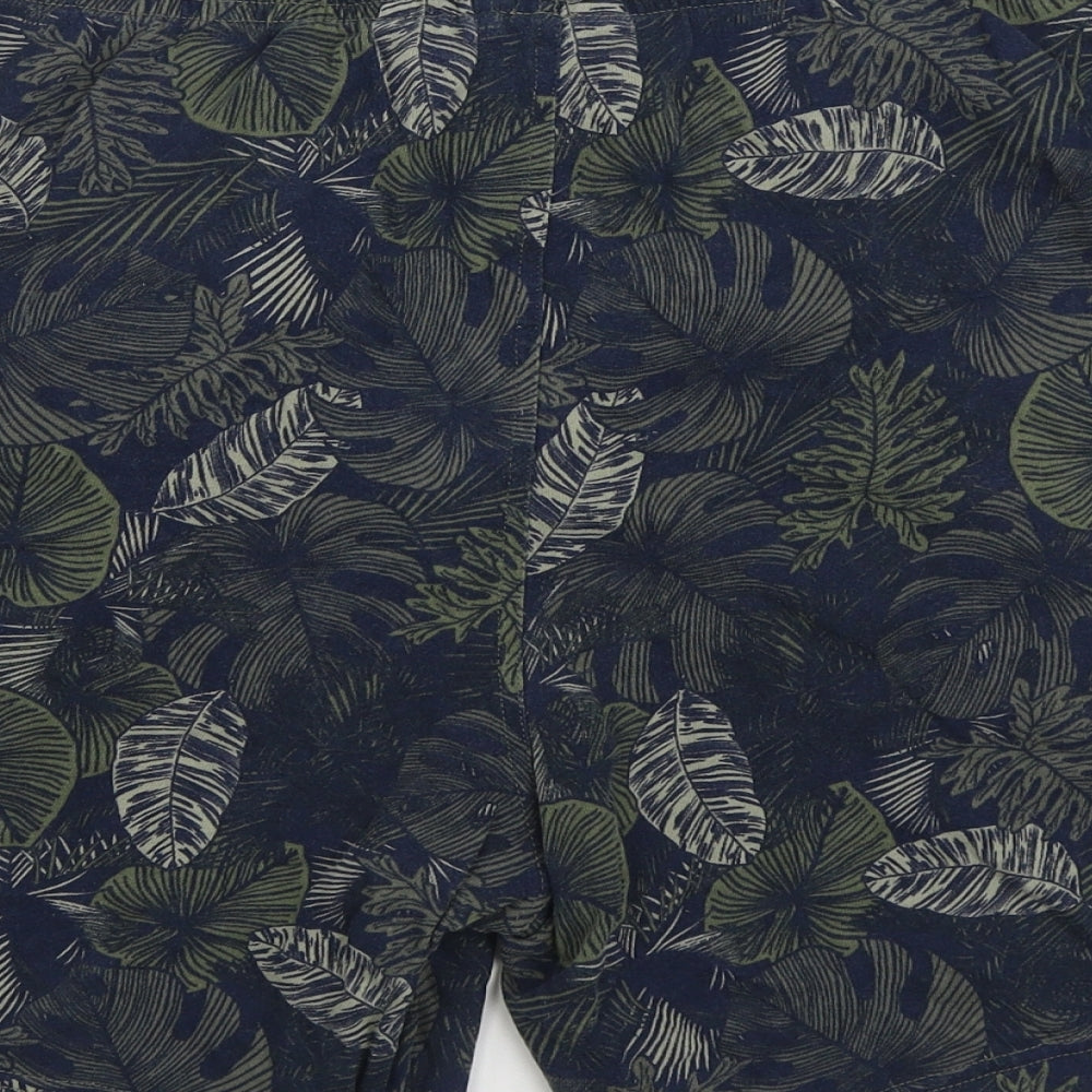 Marks and Spencer Mens Multicoloured Floral Cotton Sweat Shorts Size XL Regular Drawstring