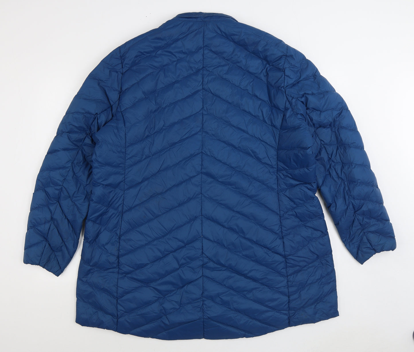 Marks and Spencer Womens Blue Quilted Coat Size 22 Zip