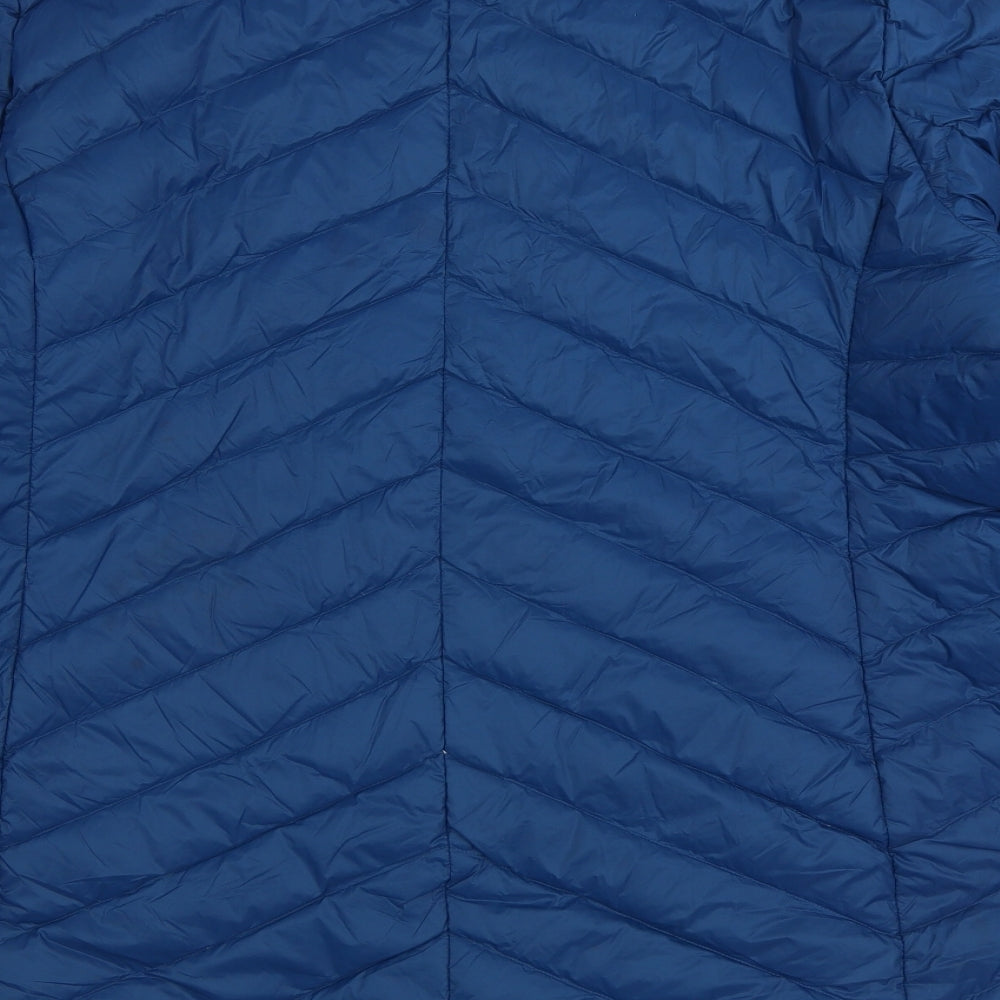 Marks and Spencer Womens Blue Quilted Coat Size 22 Zip