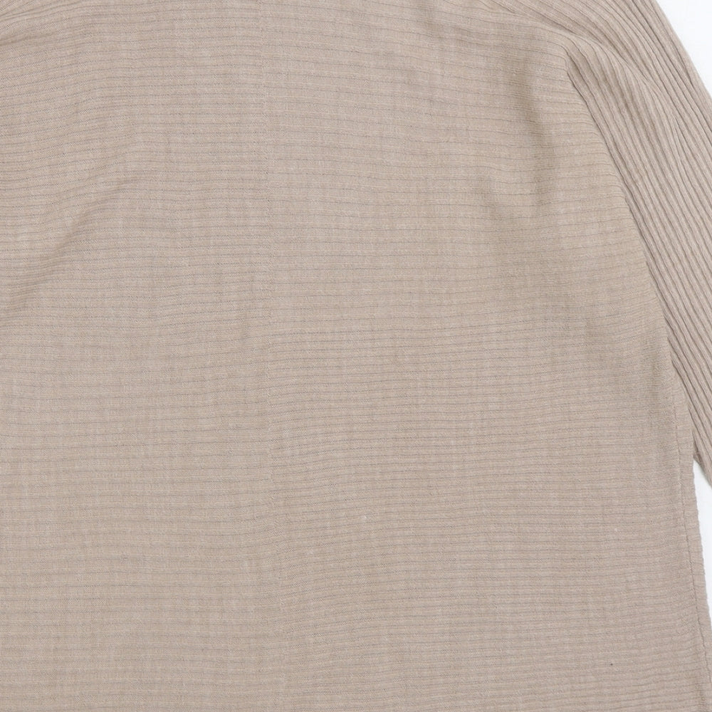 Gallery Womens Beige Boat Neck Acrylic Pullover Jumper Size L