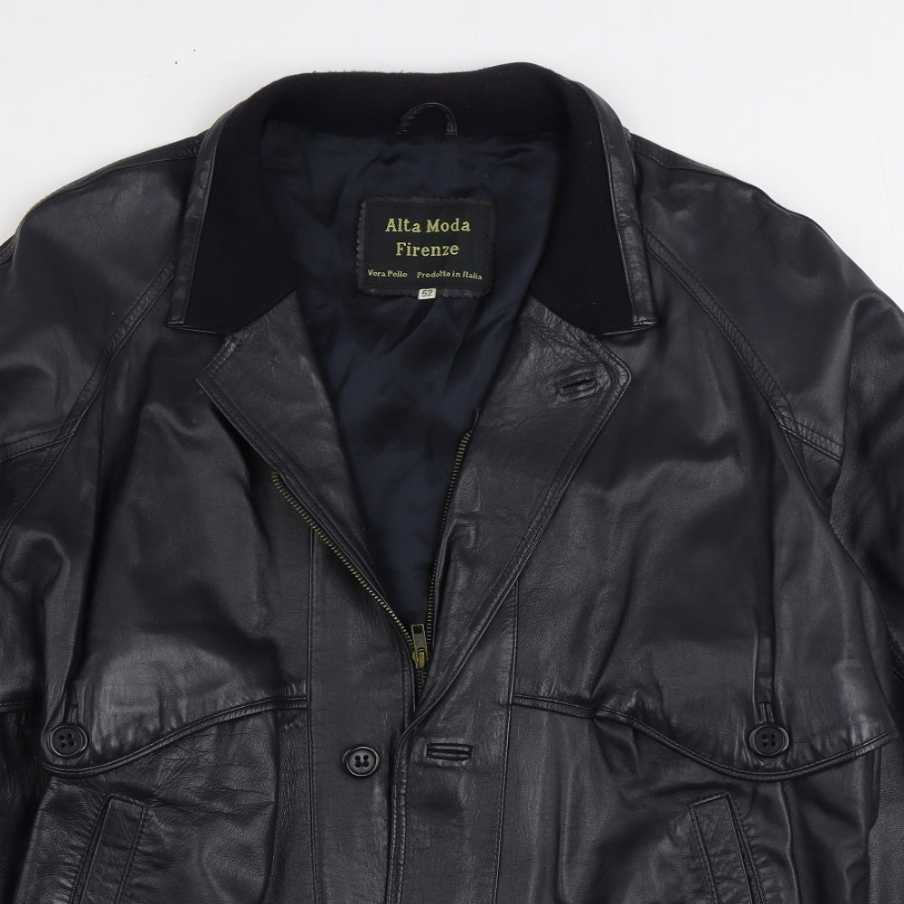 Alta Moda Firenza Mens Black Bomber Jacket Jacket Size L Zip