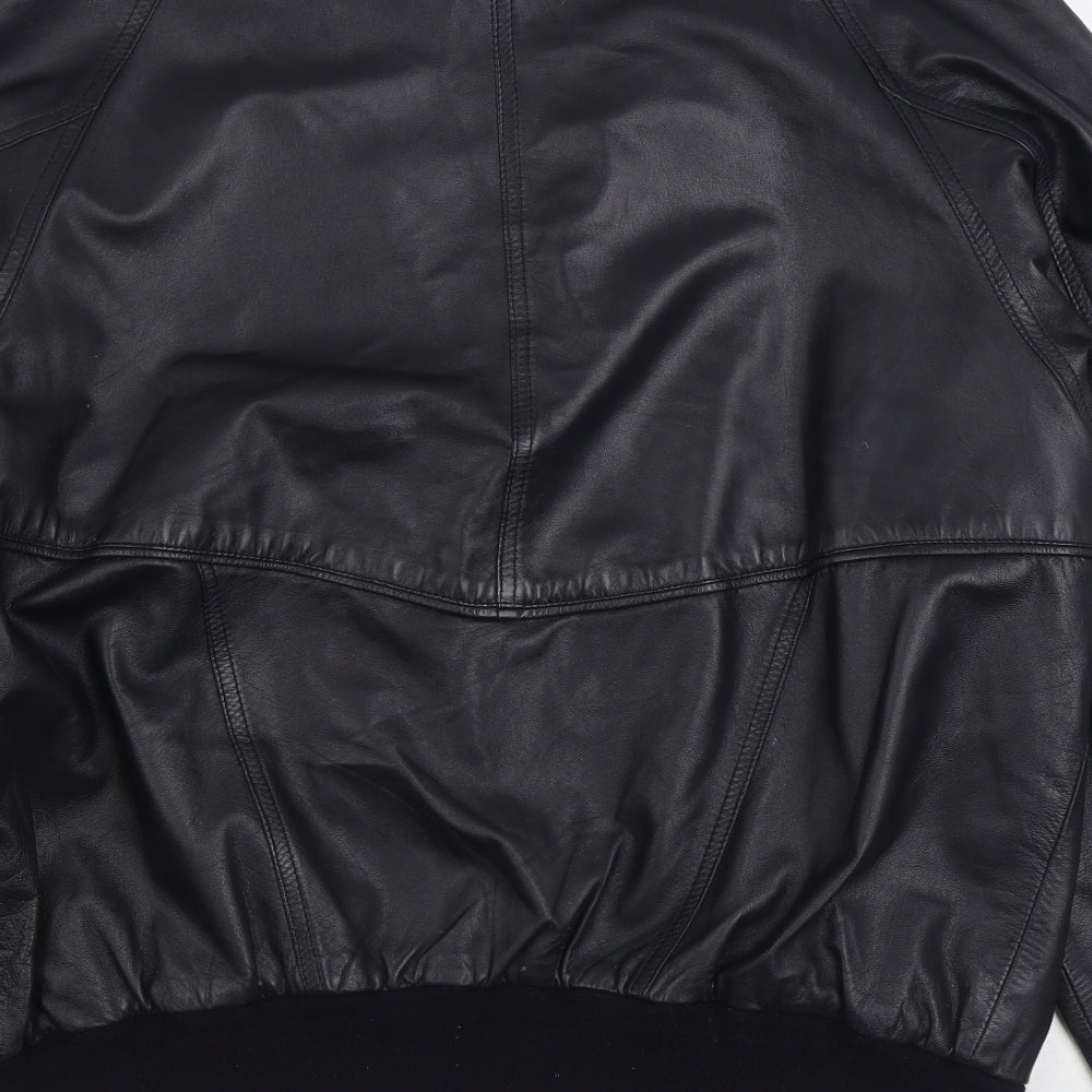 Alta Moda Firenza Mens Black Bomber Jacket Jacket Size L Zip