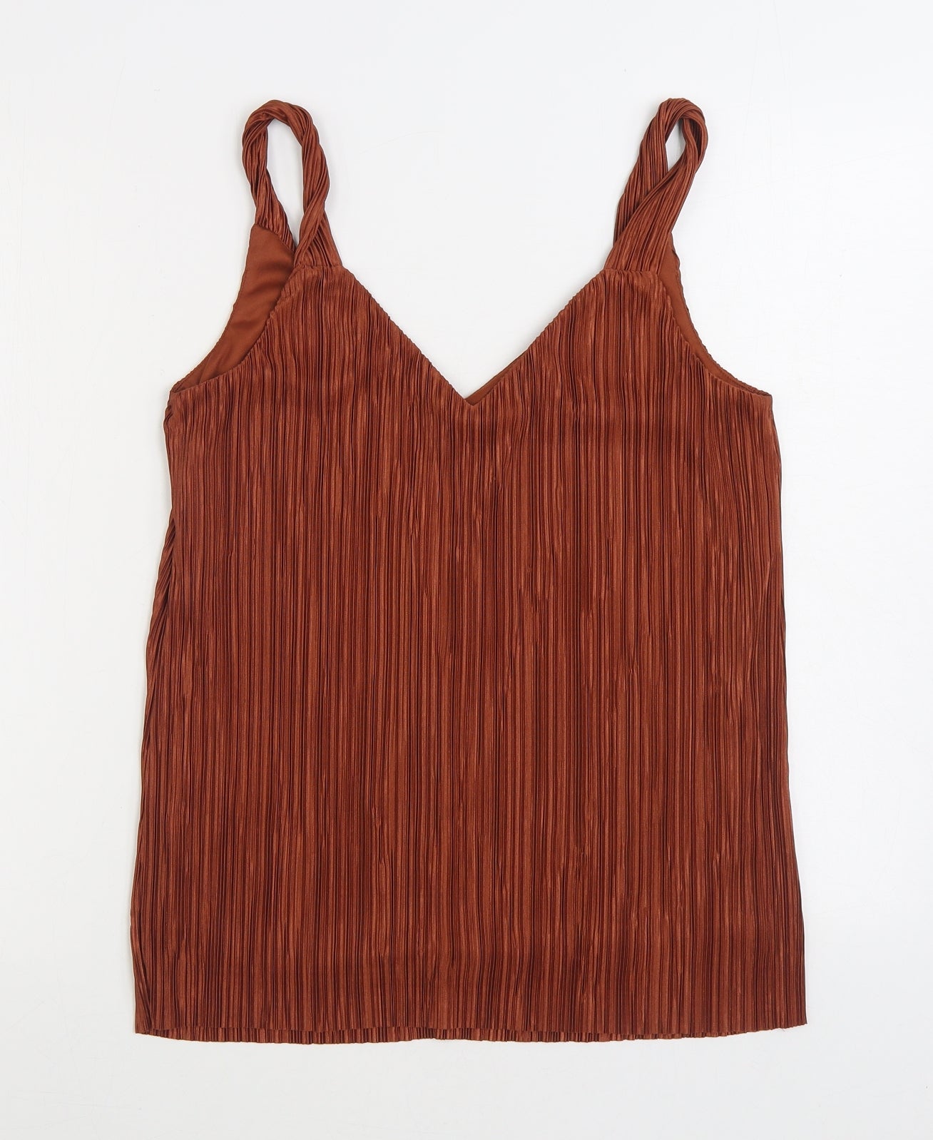 Warehouse Womens Brown Polyester Camisole Blouse Size 12 V-Neck