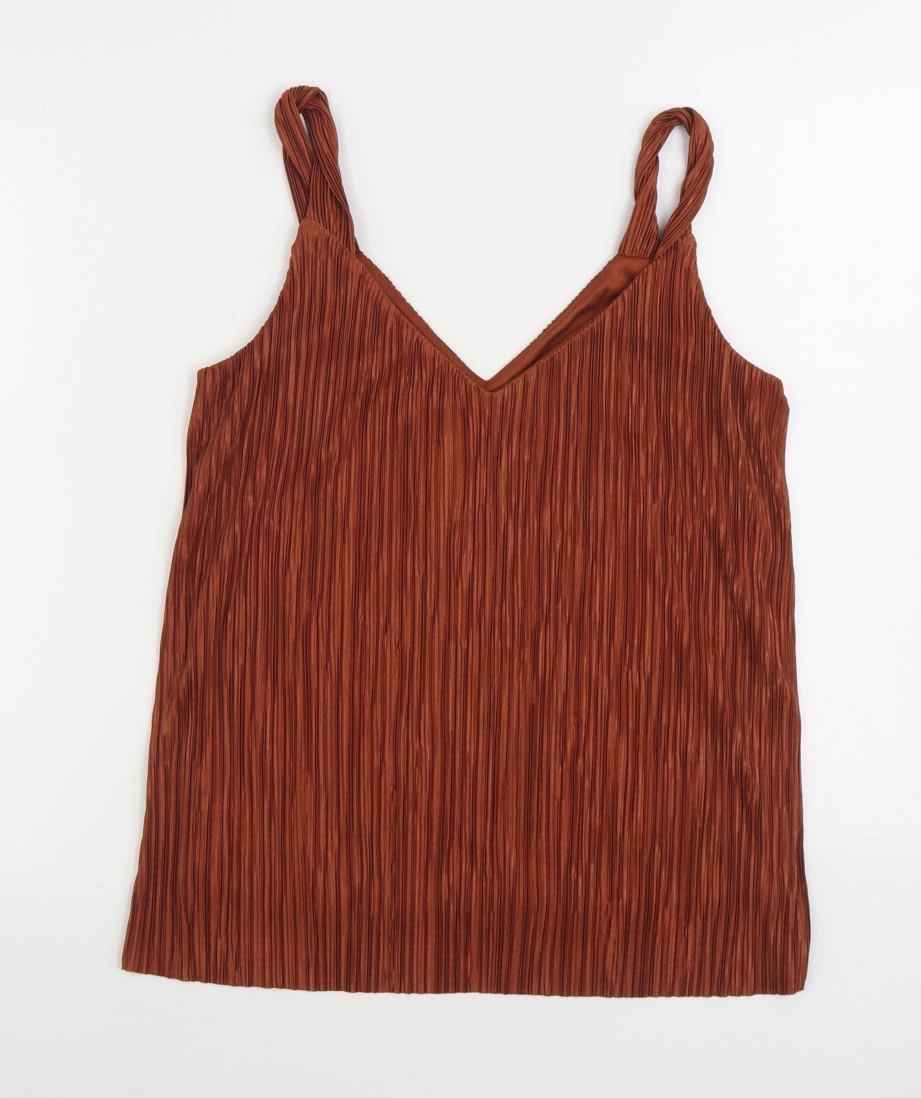 Warehouse Womens Brown Polyester Camisole Blouse Size 12 V-Neck