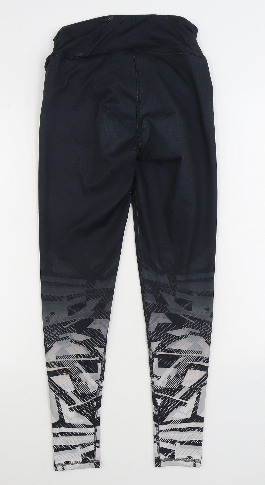 Marks and Spencer Womens Black Geometric Polyester Jogger Leggings Size 10 L28 in