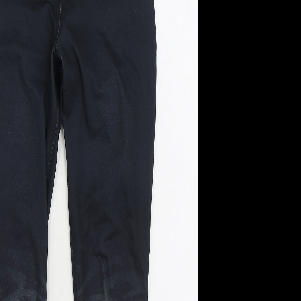 Marks and Spencer Womens Black Geometric Polyester Jogger Leggings Size 10 L28 in