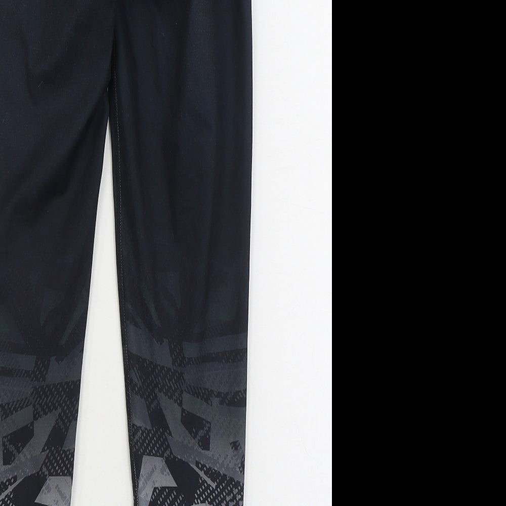 Marks and Spencer Womens Black Geometric Polyester Jogger Leggings Size 10 L28 in