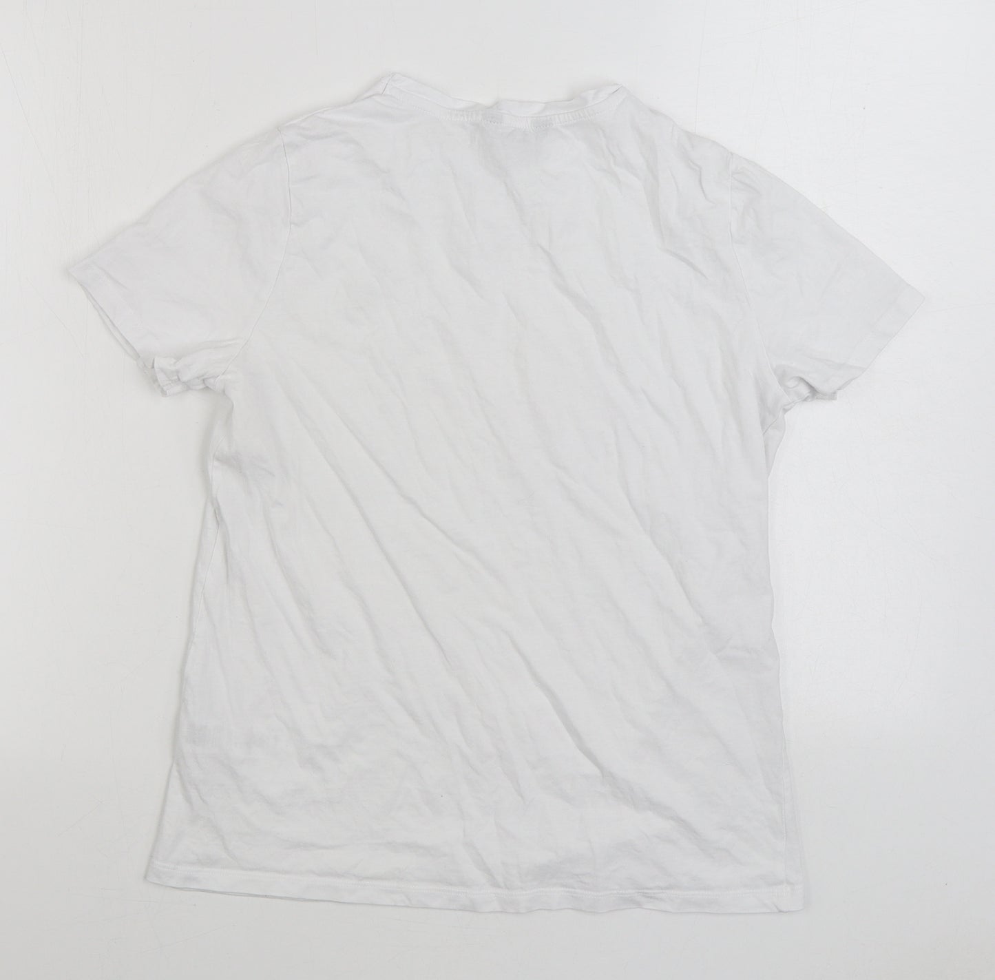 New Look Womens White 100% Cotton Basic T-Shirt Size 10 Round Neck - Bumble Bee