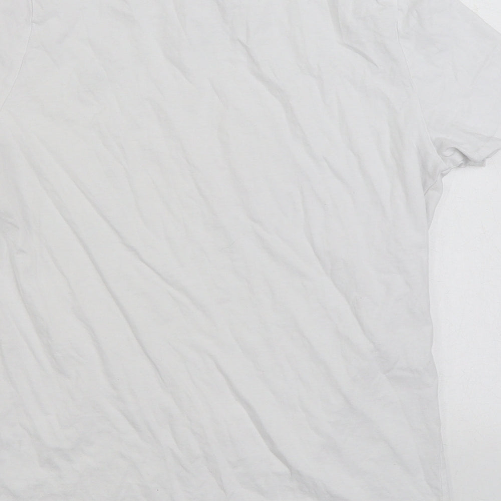 New Look Womens White 100% Cotton Basic T-Shirt Size 10 Round Neck - Bumble Bee