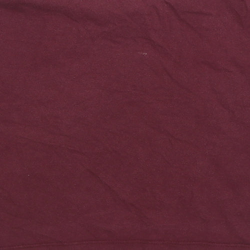 Topshop Womens Purple Floral 100% Cotton Basic T-Shirt Size 4 Round Neck