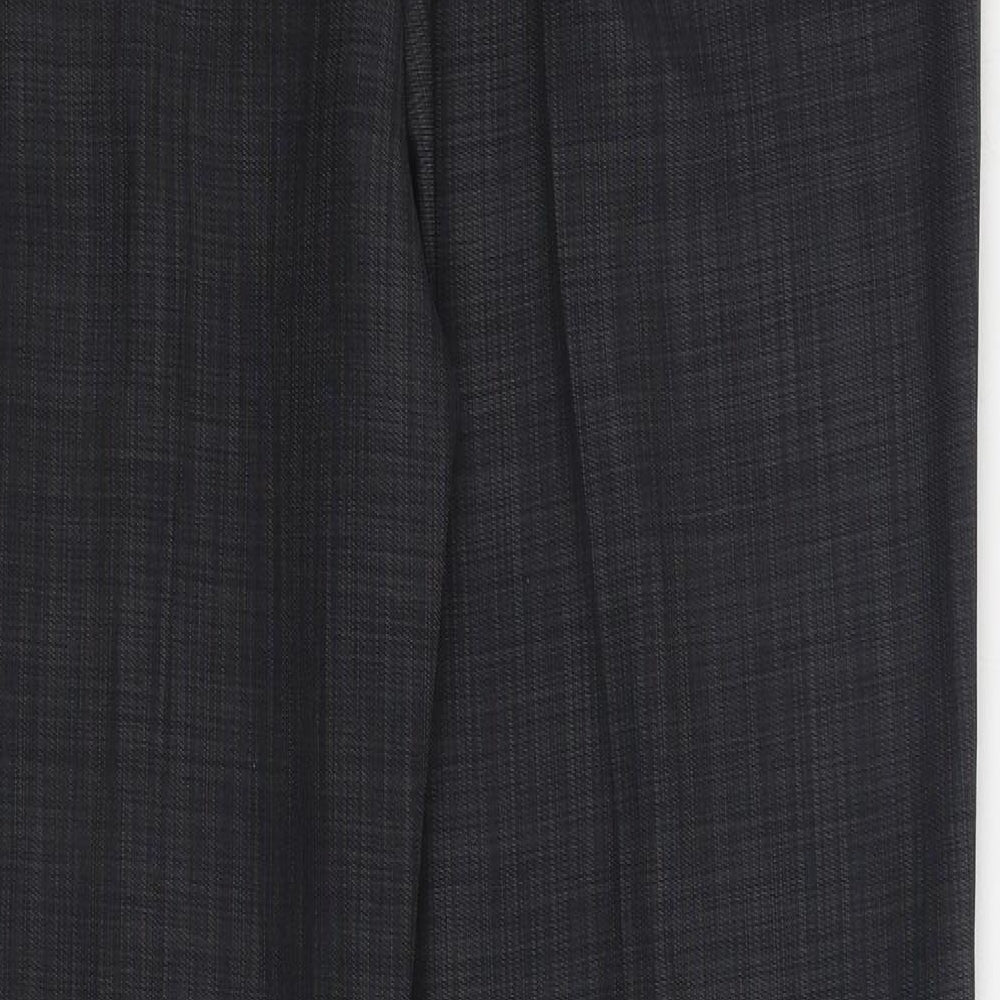 Marks and Spencer Womens Green Polyester Trousers Size 12 L30 in Regular Zip