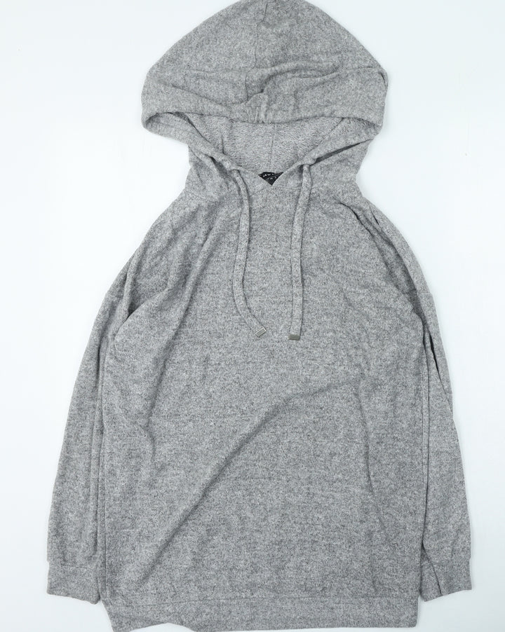 New Look Womens Grey Viscose Pullover Hoodie Size S Pullover