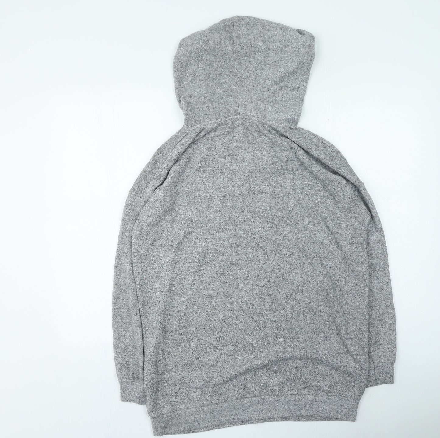 New Look Womens Grey Viscose Pullover Hoodie Size S Pullover