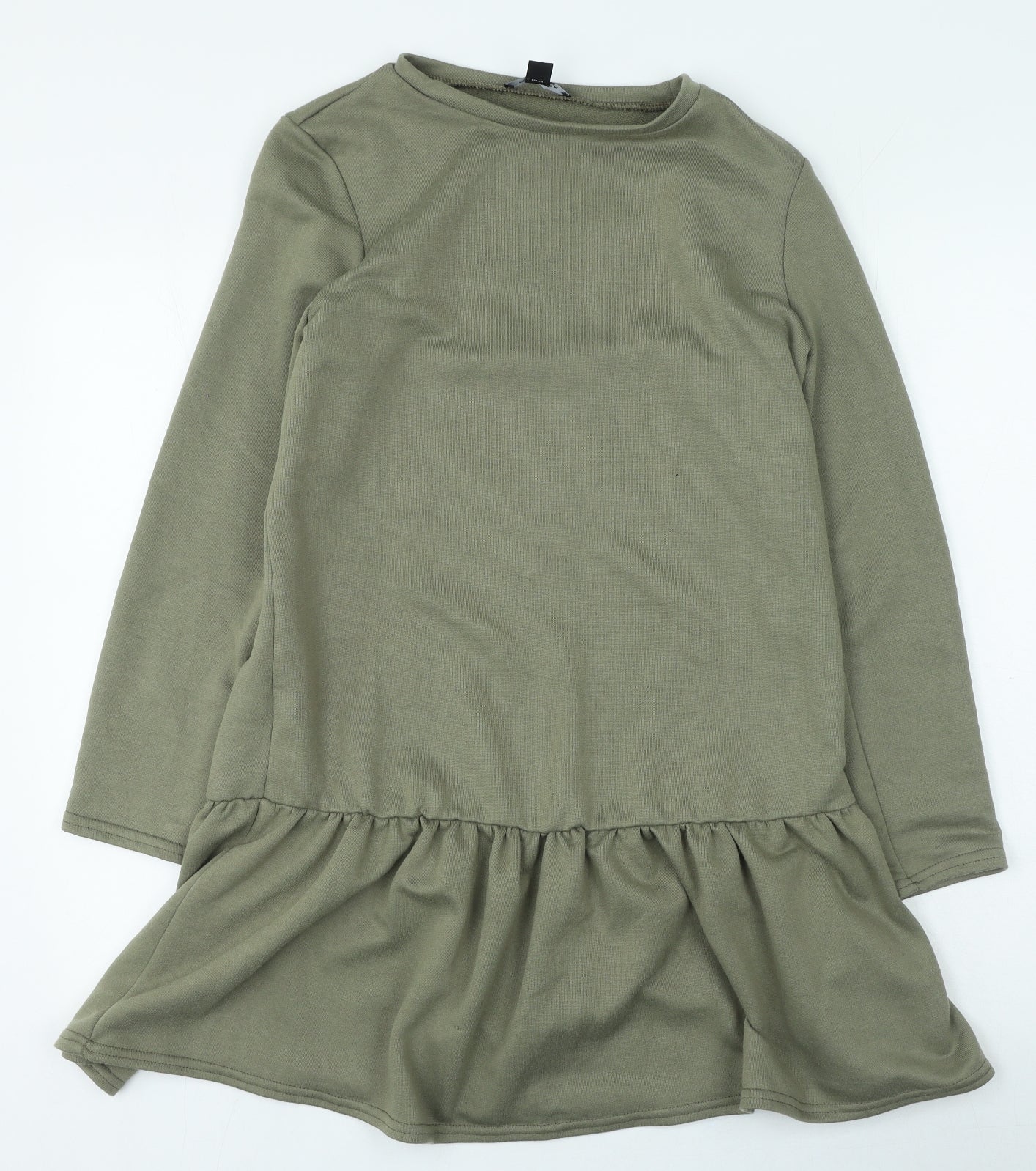 New Look Womens Green Polyester Jumper Dress Size 12 Round Neck Pullover