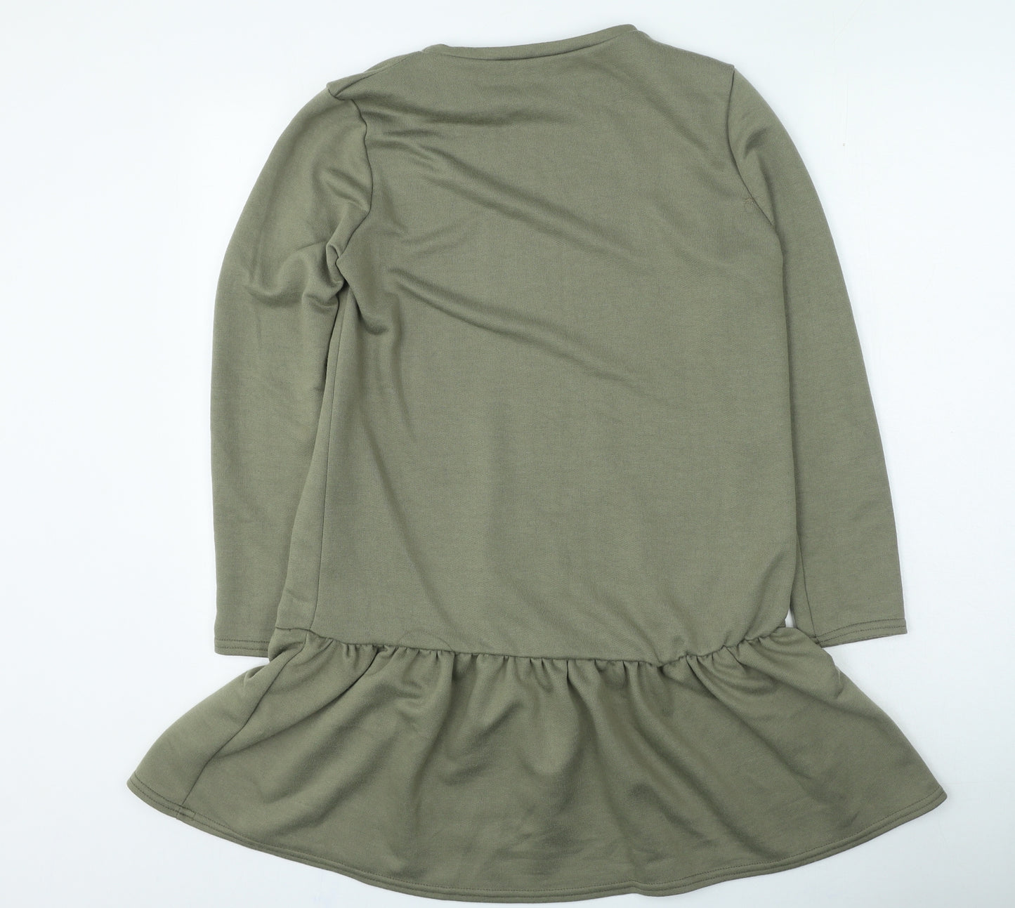 New Look Womens Green Polyester Jumper Dress Size 12 Round Neck Pullover
