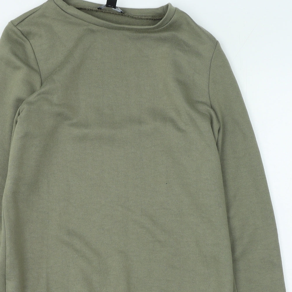 New Look Womens Green Polyester Jumper Dress Size 12 Round Neck Pullover