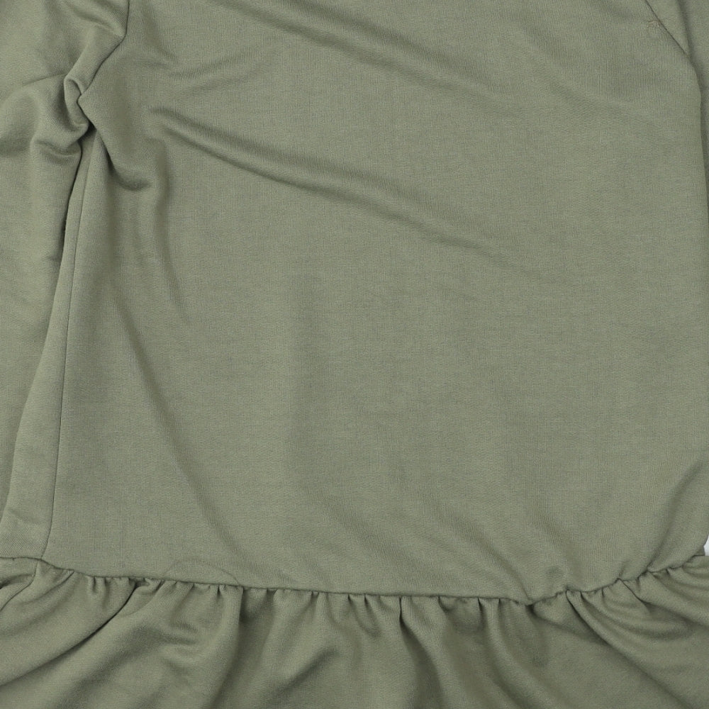New Look Womens Green Polyester Jumper Dress Size 12 Round Neck Pullover