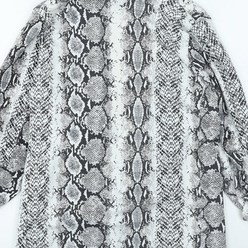 New Look Womens Grey Animal Print Jacket Size 10