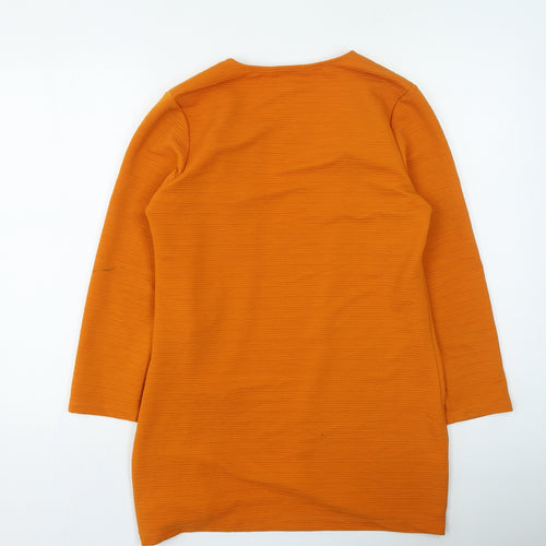 Only Womens Orange V-Neck Polyester Cardigan Jumper Size M