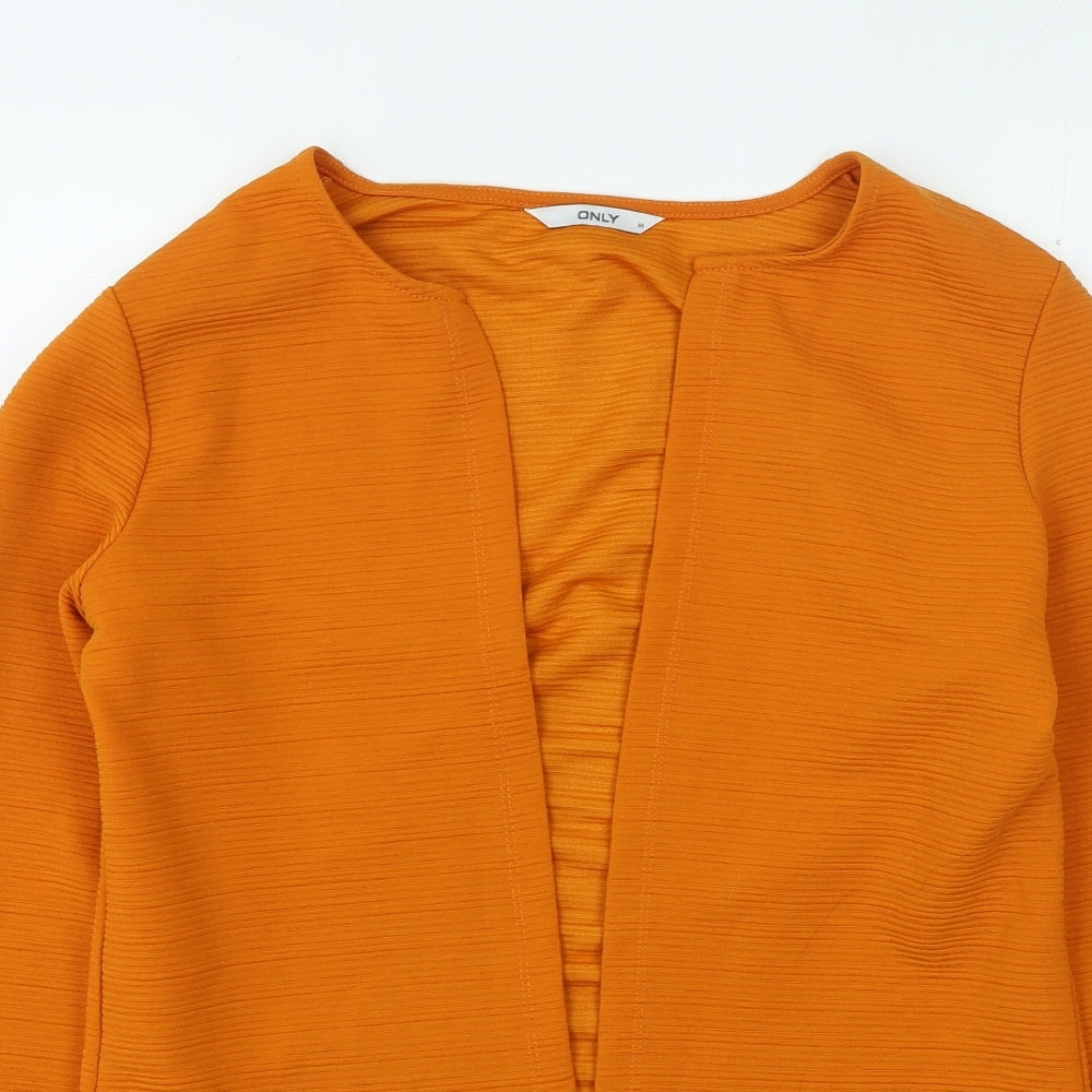 Only Womens Orange V-Neck Polyester Cardigan Jumper Size M
