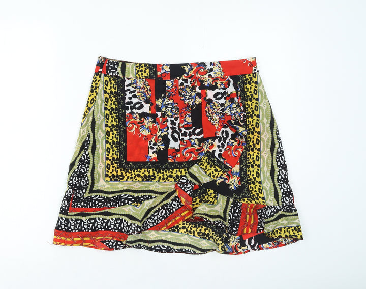 Missi London Womens Multicoloured Geometric Polyester Mini Set Size 14 Zip - Animal Print