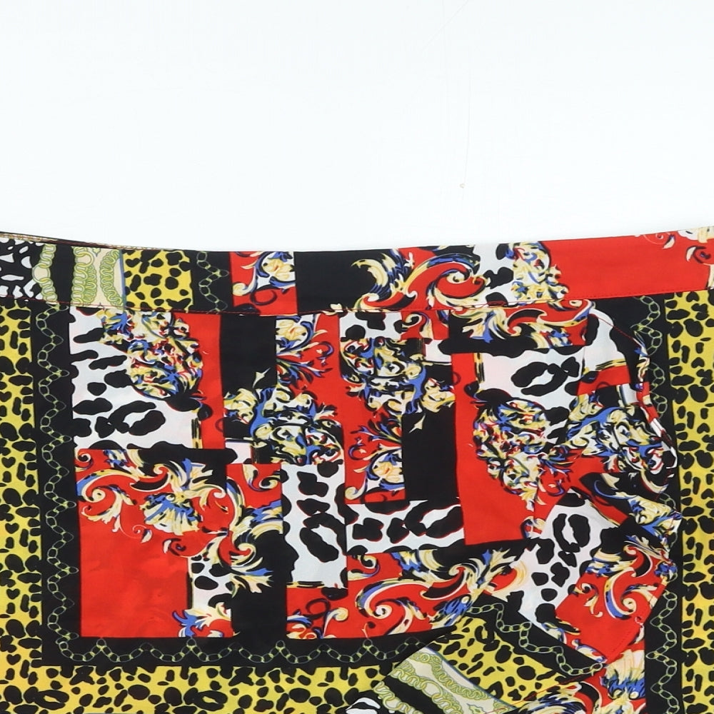 Missi London Womens Multicoloured Geometric Polyester Mini Set Size 14 Zip - Animal Print