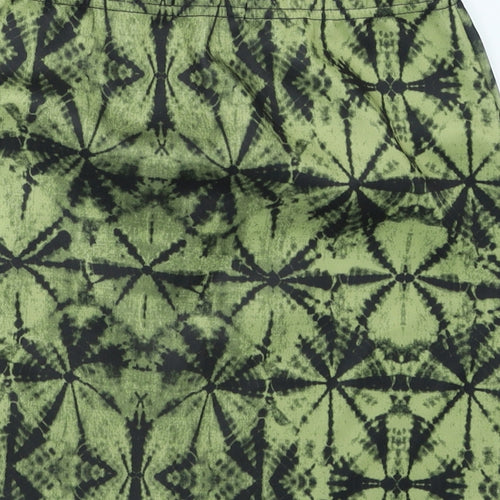 Urban Bliss Womens Green Geometric Polyester Mini Skirt Size L Zip