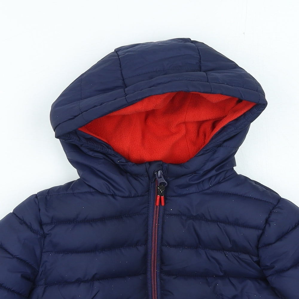 Very Boys Blue Puffer Jacket Coat Size 3-4 Years Zip