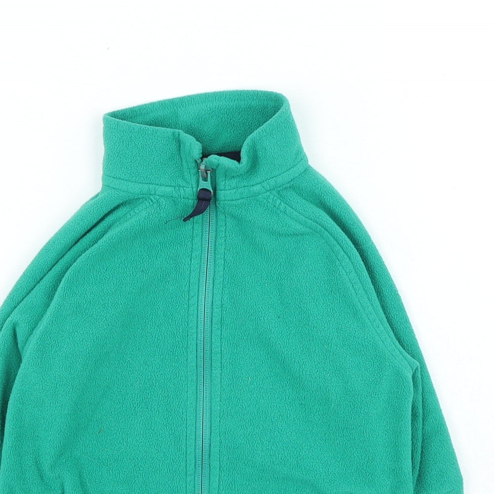 Dunnes Stores Boys Green High Neck Polyester Full Zip Jumper Size 3-4 Years Zip