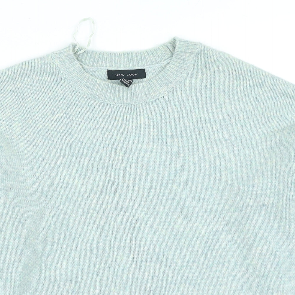 New Look Womens Green Round Neck Acrylic Pullover Jumper Size S