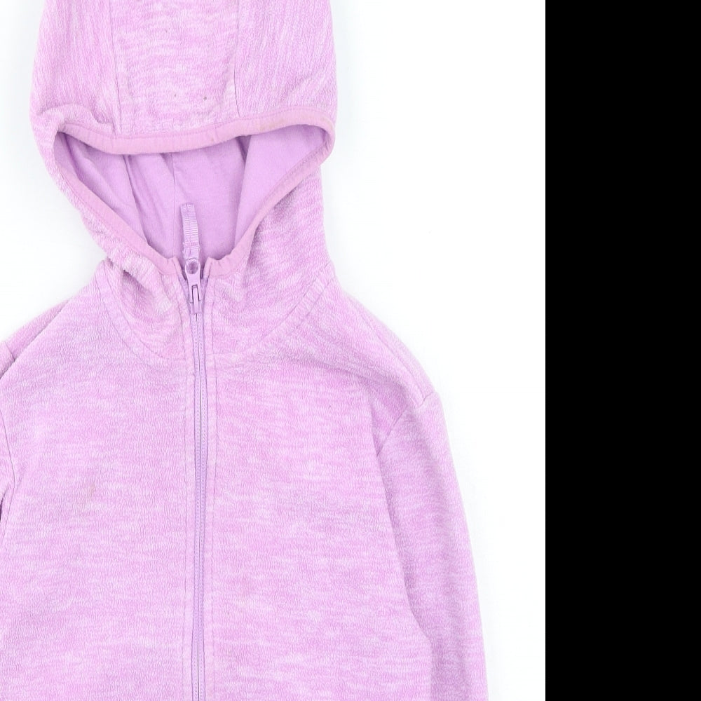 Dunnes Stores Girls Purple Round Neck Polyester Full Zip Jumper Size 8 Years Zip
