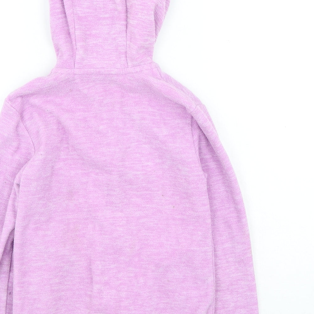 Dunnes Stores Girls Purple Round Neck Polyester Full Zip Jumper Size 8 Years Zip