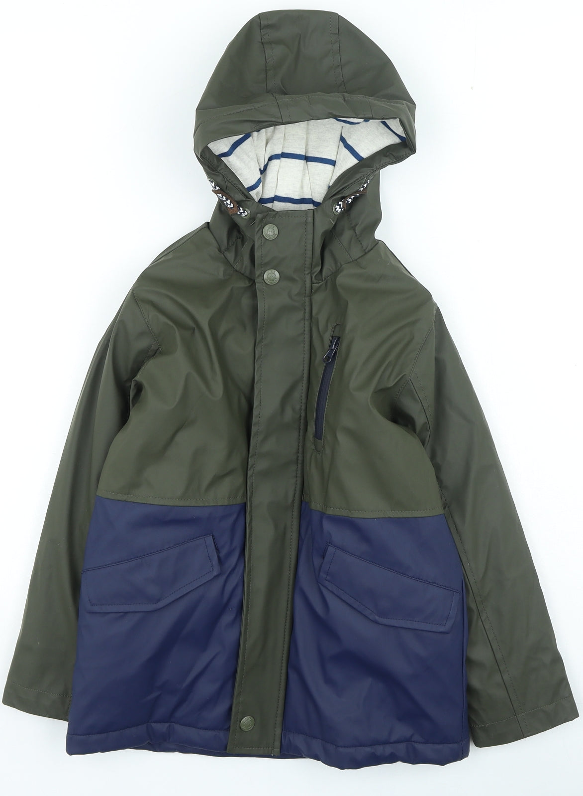 NEXT Boys Green Rain Coat Coat Size 6 Years Zip