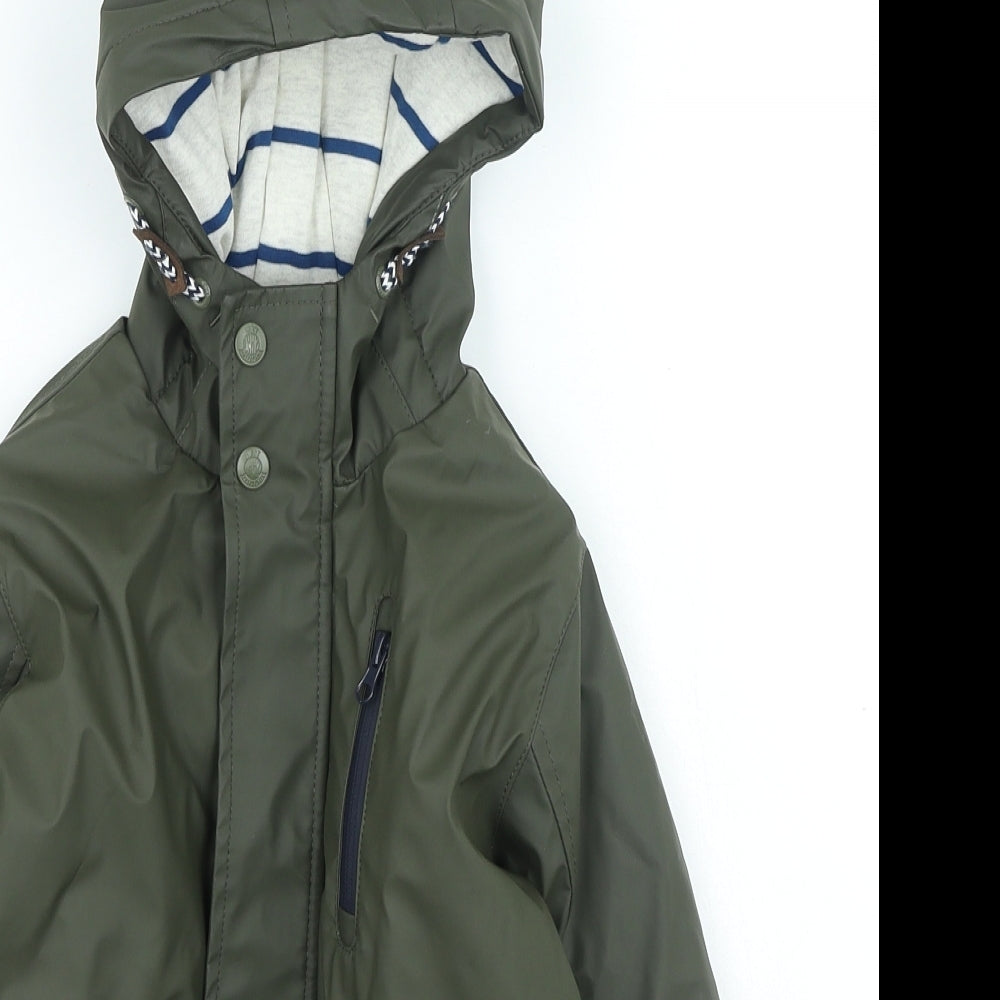 NEXT Boys Green Rain Coat Coat Size 6 Years Zip