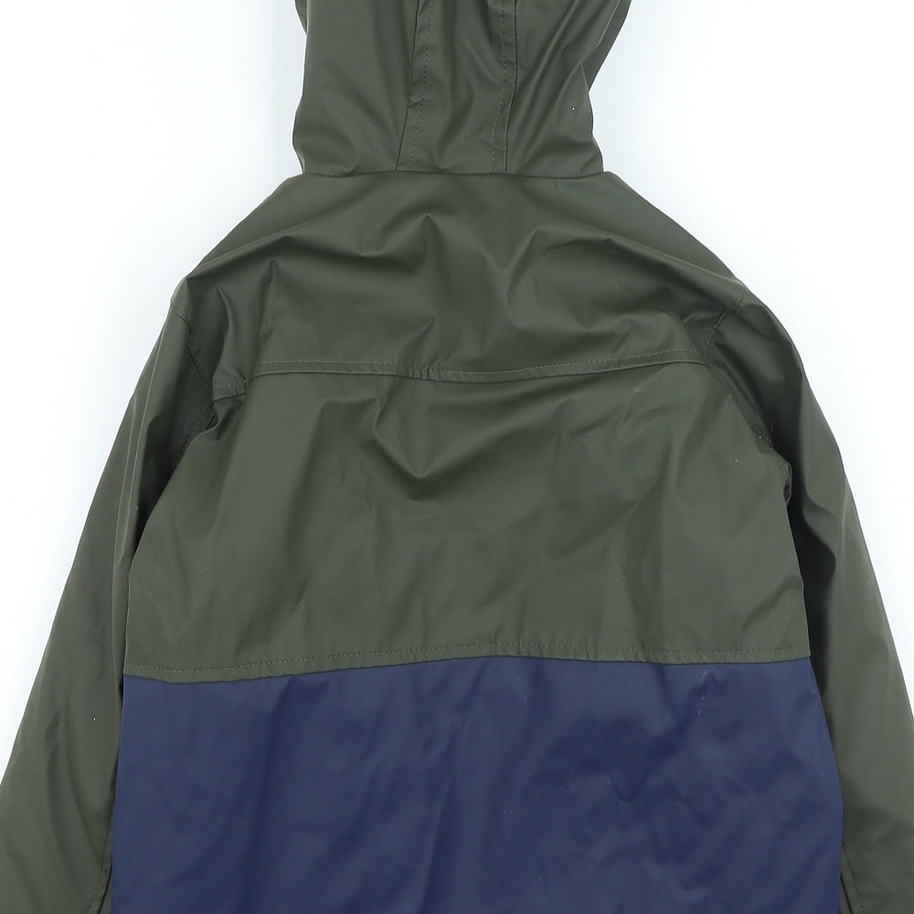 NEXT Boys Green Rain Coat Coat Size 6 Years Zip