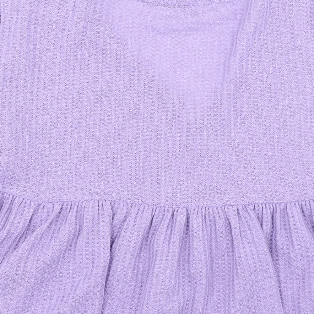 Shein Womens Purple Polyester Basic Blouse Size XL V-Neck