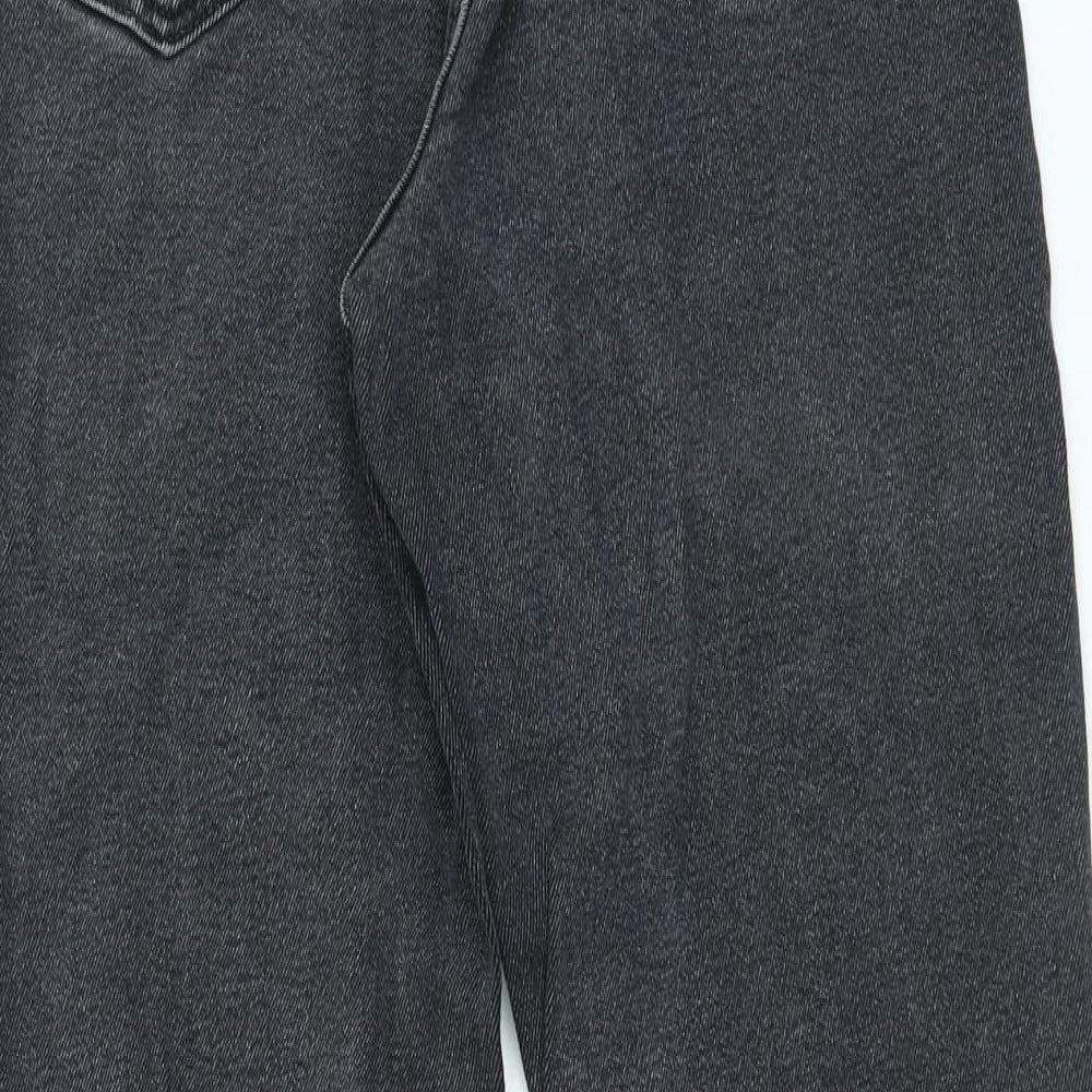 Stradivarius Womens Grey Cotton Mom Jeans Size 10 L24 in Regular Zip