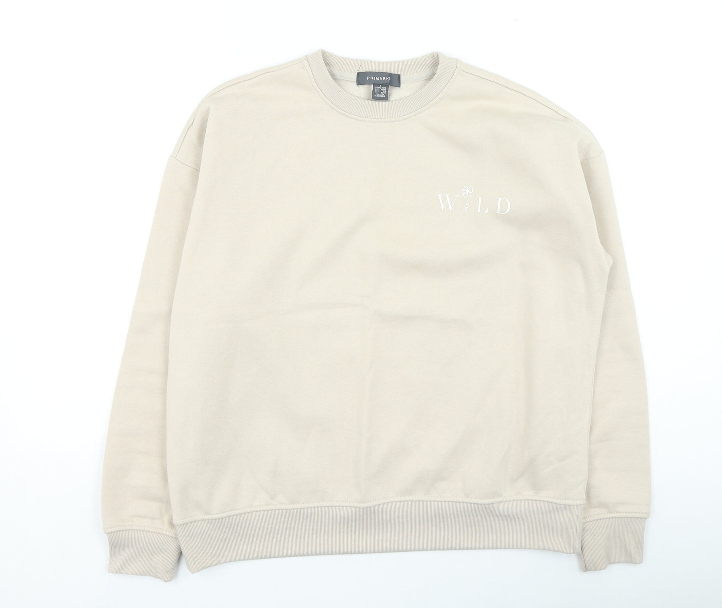 Primark Womens Beige Polyester Pullover Sweatshirt Size S Pullover - Wild