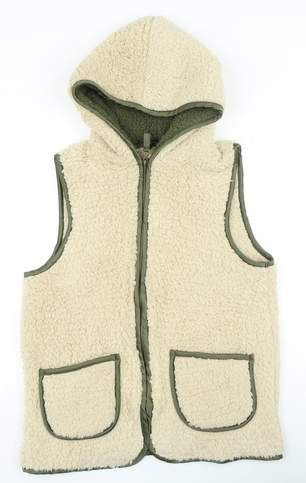 NEXT Womens Beige Gilet Jacket Size S Zip