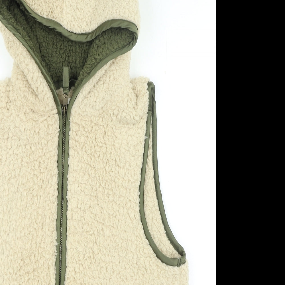 NEXT Womens Beige Gilet Jacket Size S Zip