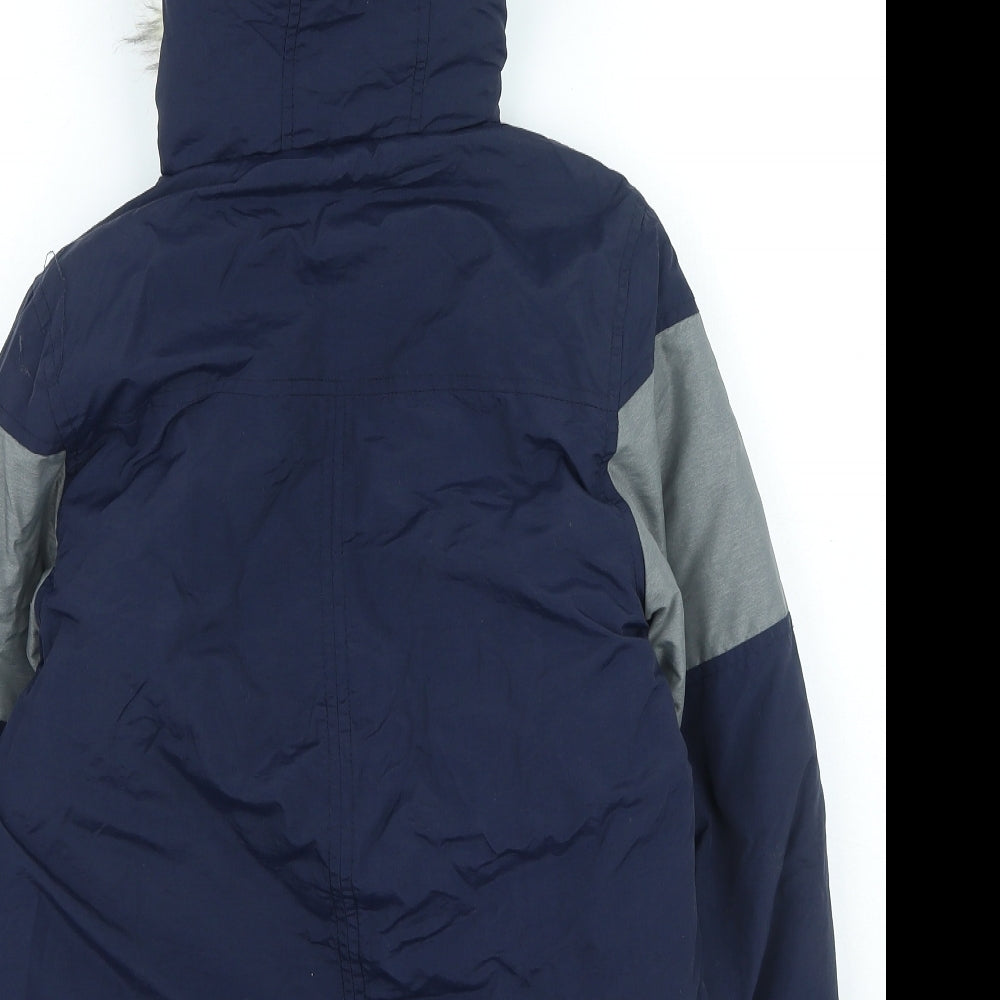 Franklin & Marshall Boys Blue Parka Coat Size 10-11 Years Zip