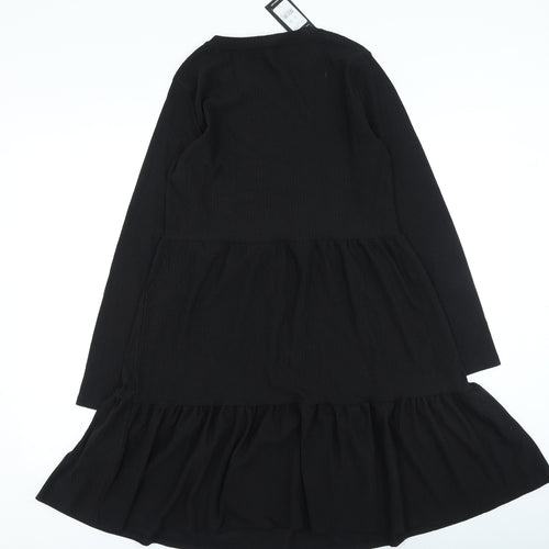 New look Womens Black Polyester A-Line Size 10 Round Neck Pullover