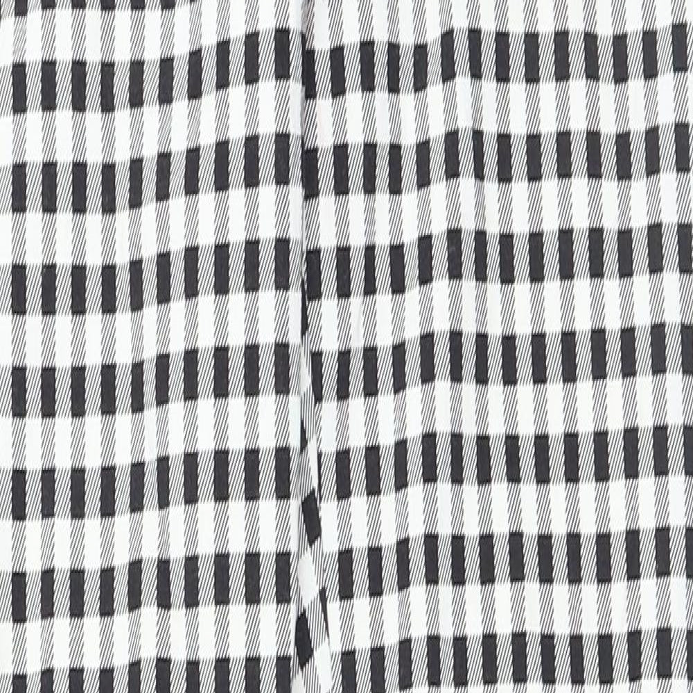 Primark Womens Black Check Viscose Skinny Jeans Size 8 L23 in Regular Zip