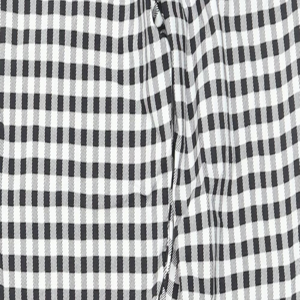 Primark Womens Black Check Viscose Skinny Jeans Size 8 L23 in Regular Zip