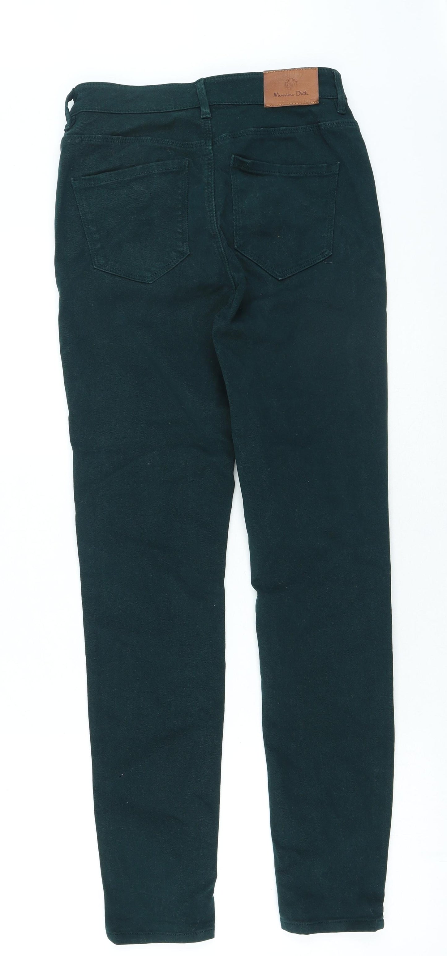 Massimo Dutti Womens Green Cotton Skinny Jeans Size 28 in L25 in Regular Zip