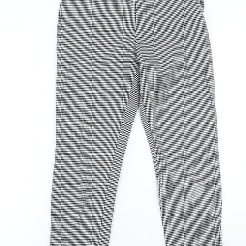 H&M Womens Black Geometric Cotton Jegging Jeans Size 8 L21 in Regular Zip - Houndstooth